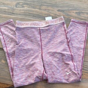 Nike Pro Heathered Pink Leggings